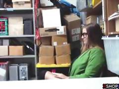 Chubby busty teen got punished for stealing a cucumber