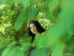 Outdoor sexy teen caught masturbating and fingering